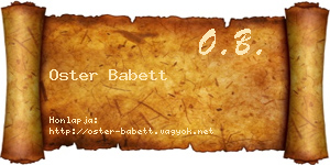 Oster Babett névjegykártya